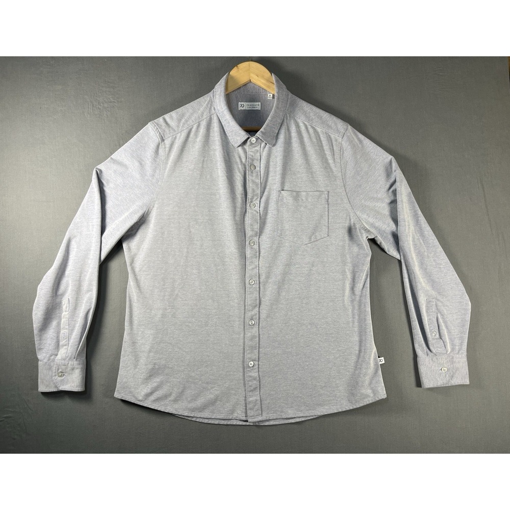7 Diamonds Shirt Mens XL Grey 4 Way Stretch Button Up Performance